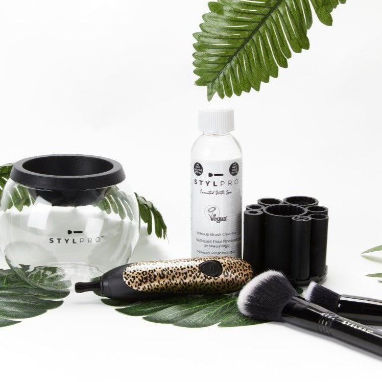 STYLPRO Makeup Brush Cleaner Cheetah Gift Set